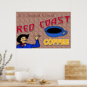 Retro-Poster der Red Coffee Coffee Poster (Küche)