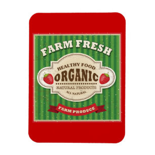 Retro-Poster-Design für frische Farmprodukte Magnet