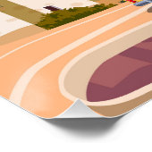 Retro Poster Italy, Mediterranean romantic view (Ecke)