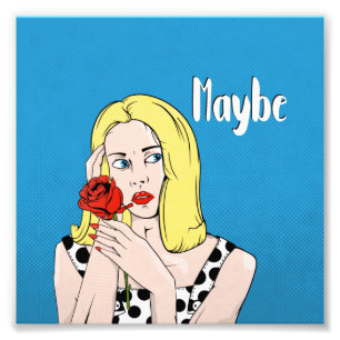 Retro Poster Vielleicht Frau