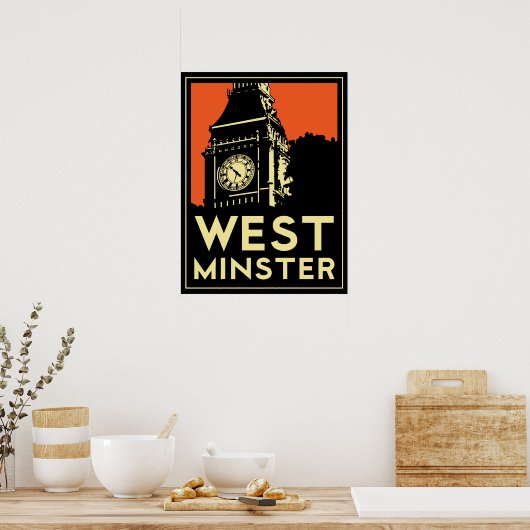Retro-Poster vom Londoner Westminster-Deko Poster (Küche)
