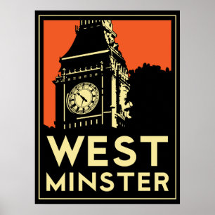 Retro-Poster vom Londoner Westminster-Deko Poster