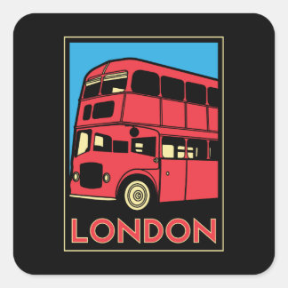 Retro-Poster vom Londoner Westminster-Deko Quadratischer Aufkleber