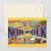 Retro-Postkarte aus Norfolk, VA Postkarte (Vorne/Hinten)
