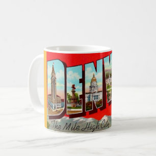 Retro-Postkarte Denver Colorado Kaffeetasse