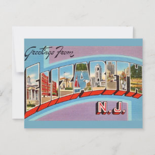 Retro-Postkarte Elizabeth NJ Postkarte