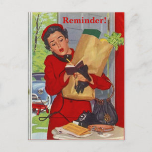 Retro-Postkarte Erinnerung an Termin PC Postkarte