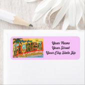 Retro Postkarte Florida Rückgabeaufkleber (Insitu)