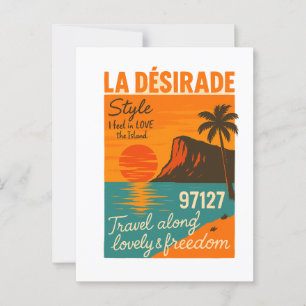 Retro-Postkarte La Désirade 97127 Antillen Postkarte