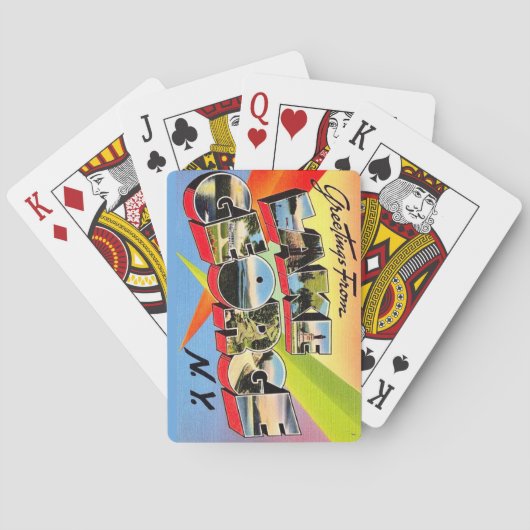 Retro-Postkarte Lake George Spielkarten (Rückseite)