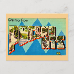 Retro-Postkarte Pocono Mountains  Postkarte