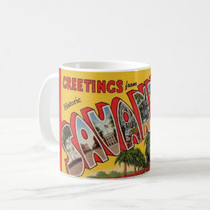 Retro-Postkarte Savannah Georgia Tasse