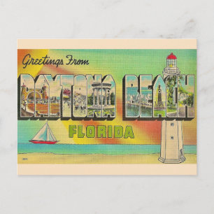 Retro-Postkarte von Daytona Beach Postkarte