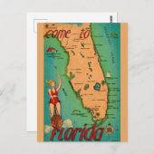 Retro Postkarte von Florida (Vorne/Hinten)
