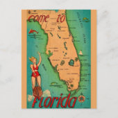 Retro Postkarte von Florida (Vorderseite)