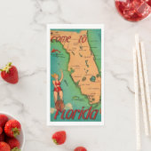 Retro-Postkarte von Florida Gästetücher Serviette (Beispiel)