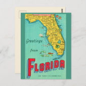 Retro-Postkarte von Florida  Postkarte (Vorne/Hinten)