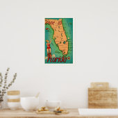 Retro Postkarte von Florida Print Poster (Küche)