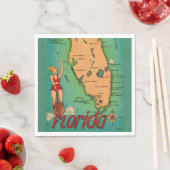 Retro-Postkarte von Florida  Serviette (Beispiel)