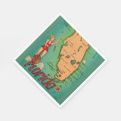 Retro-Postkarte von Florida  Serviette (Ecke)