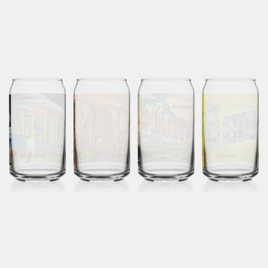 Retro Postkarten 4-Set Dosenglas (Hinten)