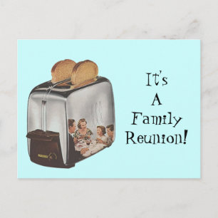 Retro-Postkarten-Familientreffen-Reflexions-Toaste Postkarte