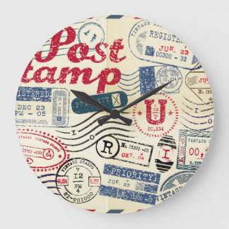 Retro-Poststempel, Vintage-Sammlung. Große Wanduhr