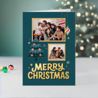 Retro-Postwertzeichen-Design Frohe Weihnachten Col