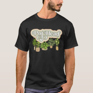Retro Pot Head Indoor Pflanze Pflanze Garten T-Shirt
