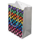 Retro Potholder Karo Design Geschenktüte (Rückseite Schrägansicht)