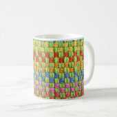 Retro Potholder Karo Design Kaffeetasse (VorderseiteRechts)