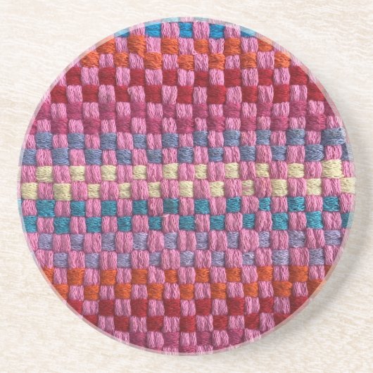 Retro Potholder Karo Sandstone Untersetzer (Vorne)