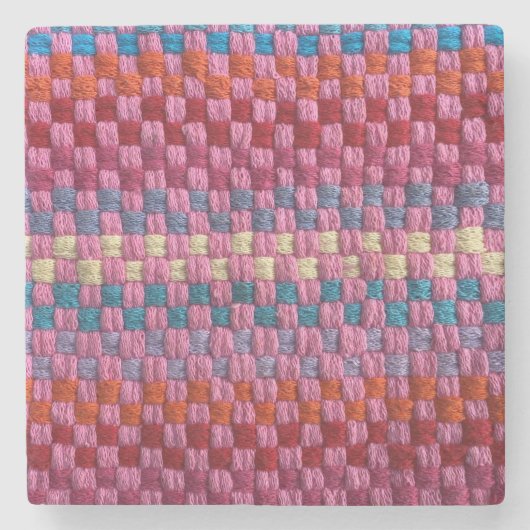 Retro Potholder Karo Stone Untersetzer (Vorderseite)