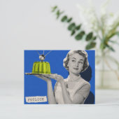 Retro- Potluck Frau Surrealer Collage Postkarte (Stehend Vorderseite)