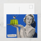 Retro- Potluck Frau Surrealer Collage Postkarte (Vorne/Hinten)