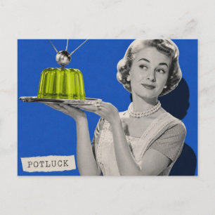 Retro- Potluck Frau Surrealer Collage Postkarte