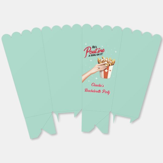 Retro Poutine a Ring on It! Montreal Bachelorette Geschenkschachtel (Ungeklappt)
