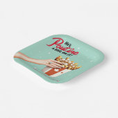 Retro Poutine a Ring on It! Montreal Bachelorette Pappteller (Gewinkelt)