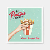 Retro Poutine a Ring on It! Montreal Bachelorette Serviette (Vorderseite)