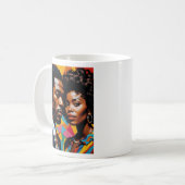 Retro Power Couple Vibranric Afrocentric Art T-Shi Kaffeetasse (Vorderseite Links)