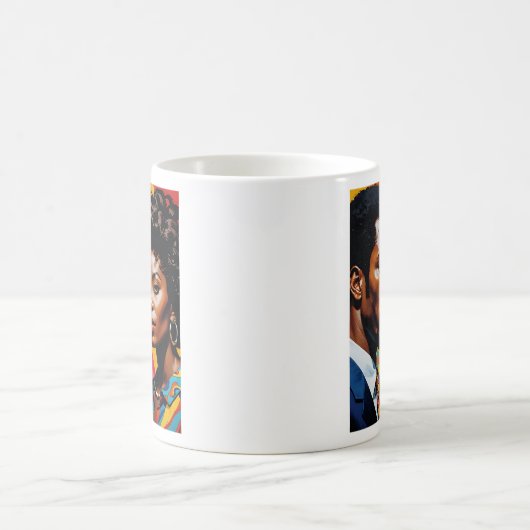 Retro Power Couple Vibranric Afrocentric Art T-Shi Kaffeetasse (Mittel)