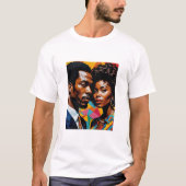 Retro Power Couple Vibranric Afrocentric Art T-Shi T-Shirt (Vorderseite)