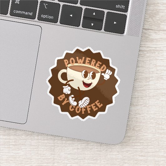 Retro Powered by Coffee Aufkleber (Detail)