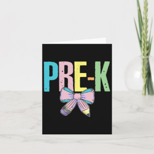 Retro Pre-k Coquette Bow Pencil zurück Karte