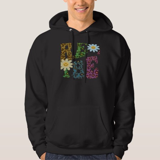 Retro PRE K VIBES Teacher Peace Love PreK Pink Hoodie (Vorderseite)