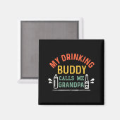 Retro Pregnancy Announcement Grandpa My Drinking B Magnet (Vorderseite/Rückseite)