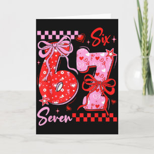 Retro Preppy Coquette Schleife 6 7 Sechs Sieben Li Karte