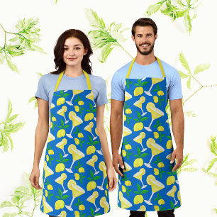 Retro Preppy Gelbe Zitronen Zitronentropfen auf Bl Schürze