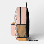 Retro Preppy Happy Face Blume Colorblock Bedruckter Rucksack (Rechts)