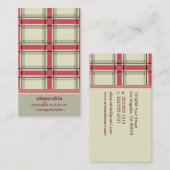 Retro Preppy karierte Geschäfts-Karten Visitenkarte (Vorne/Hinten)